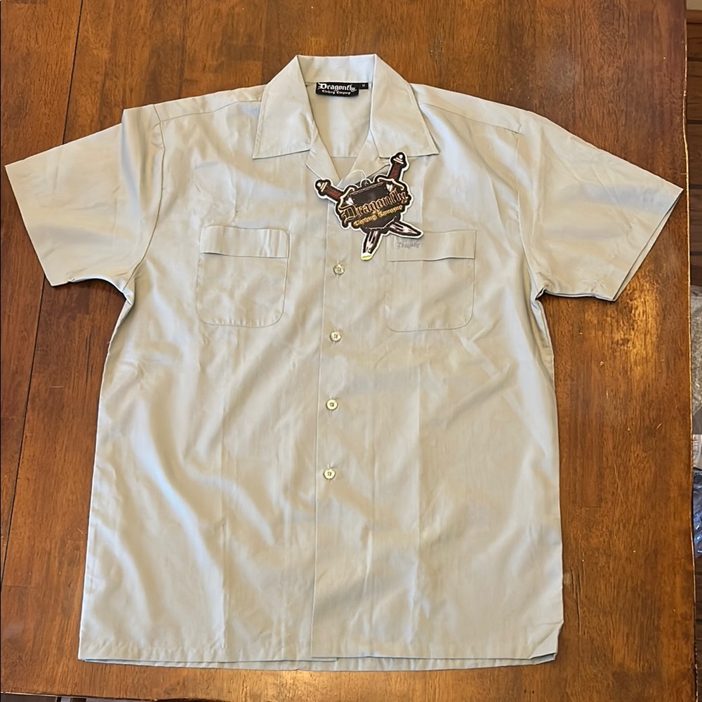 Dragonfly Clothing Company Men’s Short Sleeve Camp Shirt color light green